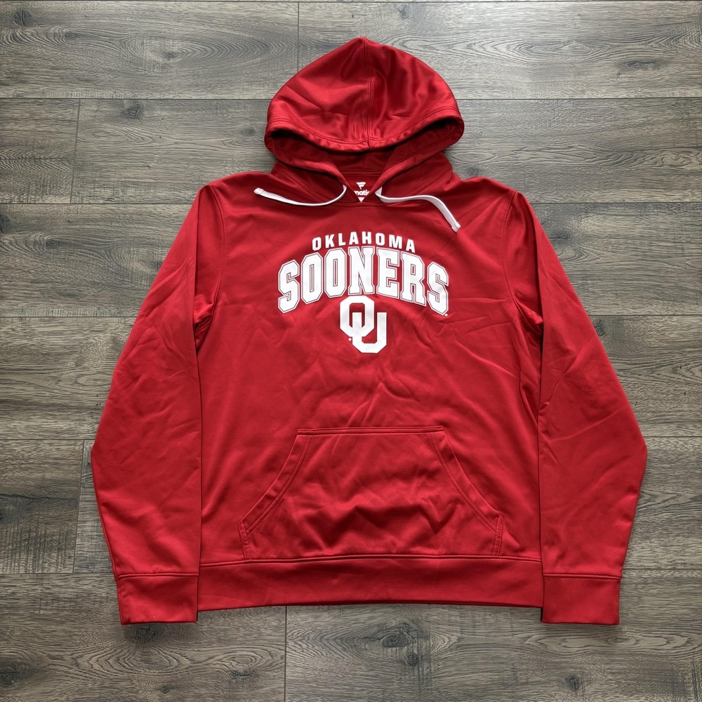 Oklahoma Sooners Sweatshirt Hoodie Mens‎ Large Red NCAA Football Fanatics
